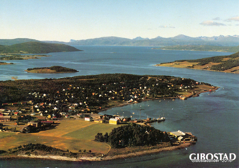 Gibostad ca 1985. Utgiver Norske flybilder as nr 0040-03